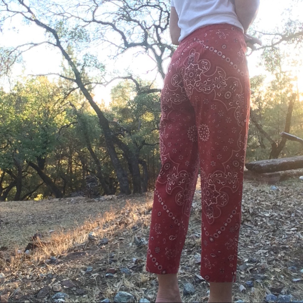 SOLD Paisley Print Cropped Pants